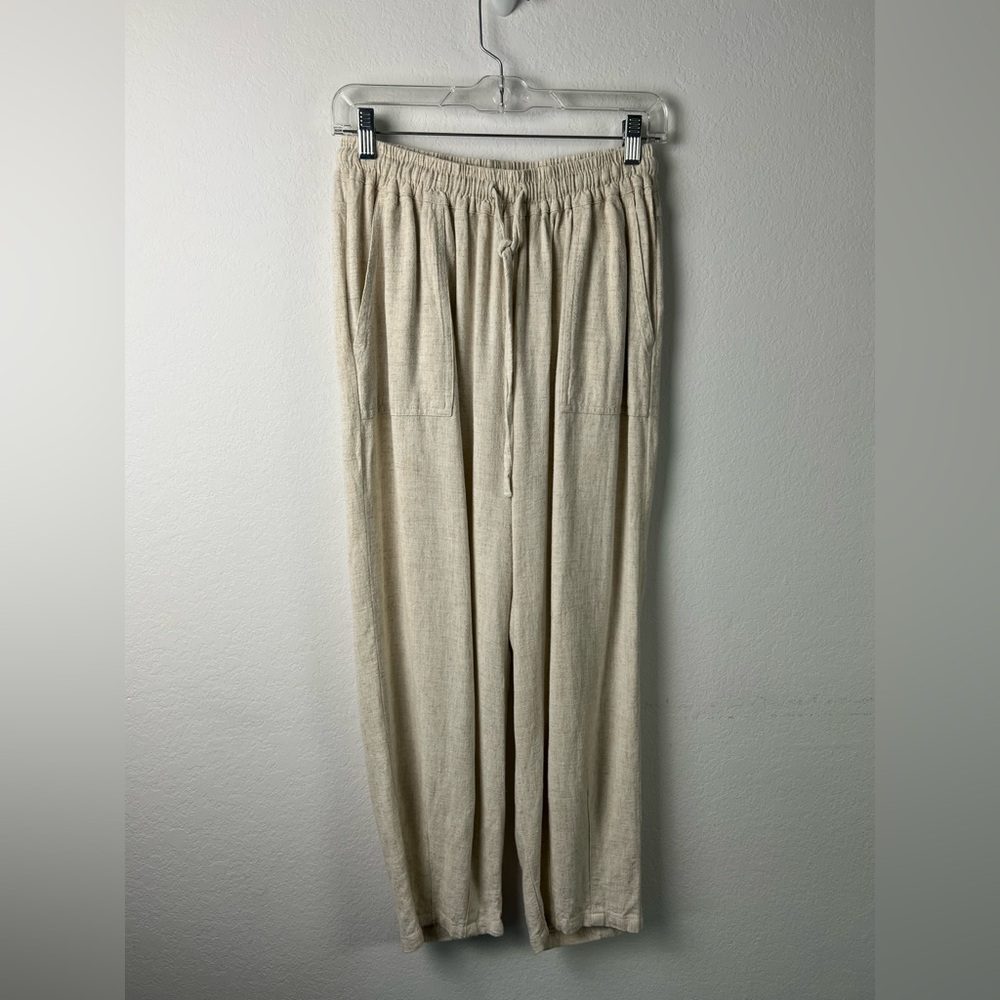 Meomua Linen Cotton Blend Tapered Leg Pant